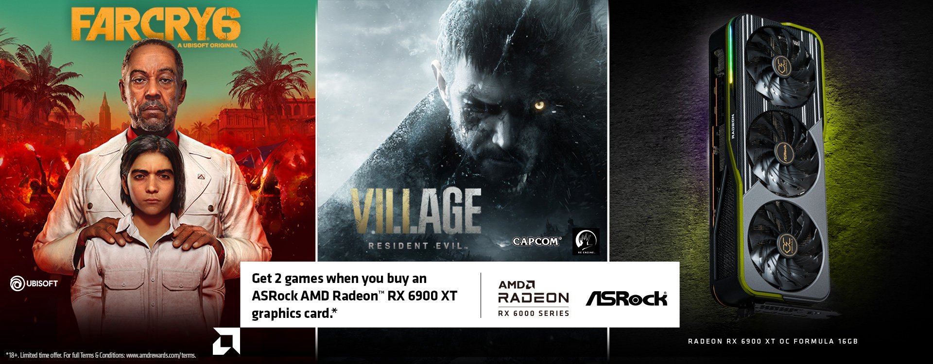 Get 2 games when you buy an ASRock AMD Radeon RX 6900 XT graphics card 