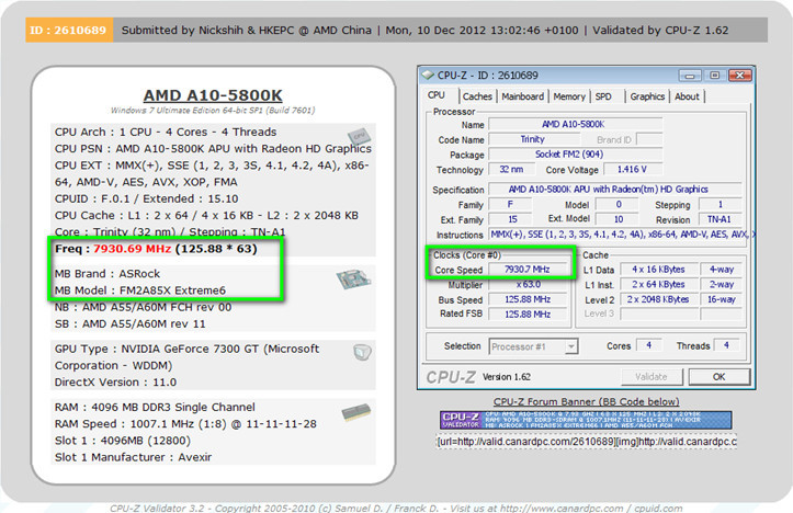 A New World Record! Nick Shih hits 7.93GHz With AMD A10-5800K Overclocked To 7.93GHz ASRock, overclocking 1