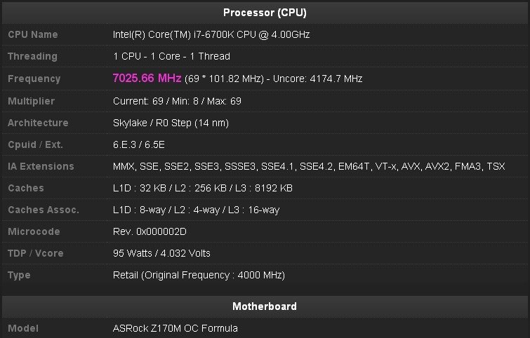 CPU Speed Screenshot