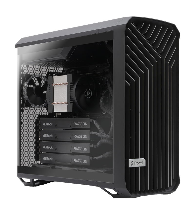 ASRock 4-GPU AI workstation in a Fractal Torrent case
