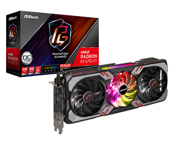 ASRock | AMD Radeon™ RX 6750 XT Phantom Gaming D 12GB OC 