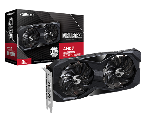 华擎科技> AMD Radeon™ RX 7650 GRE Challenger SE 8GB OC