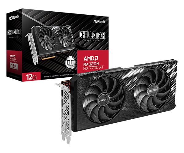 Placa de Vídeo ASRock AMD Radeon RX 7700 XT Challenger OC 12GB GDDR6