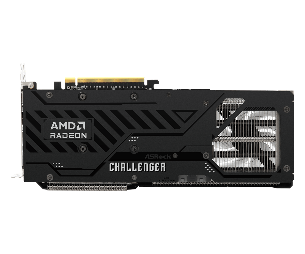 Asrock radeon rx 9070 xt challenger | 16gb gddr6 | rdna 4 | 256-bit | pcie 5. 0 | 1x hdmi 2. 1b 3x displayport 2. 1a | grafična kartica 4 Asrock radeon rx 9070 xt challenger 16gb kovinska zadnja plošča