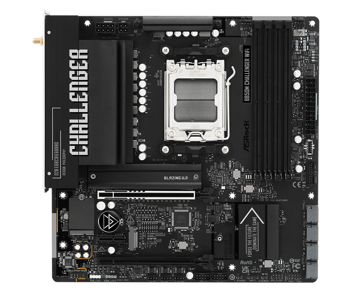 Asrock b850m challenger wifi zadnji priključki hdmi usb 2. 5g lan in wifi antene