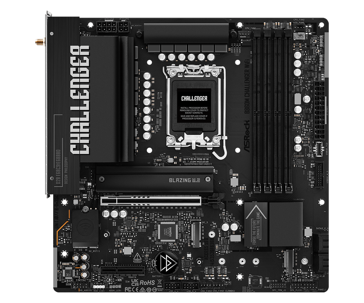 Asrock b860m challenger wifi zadnji priključki hdmi wifi 7 in 2. 5g lan