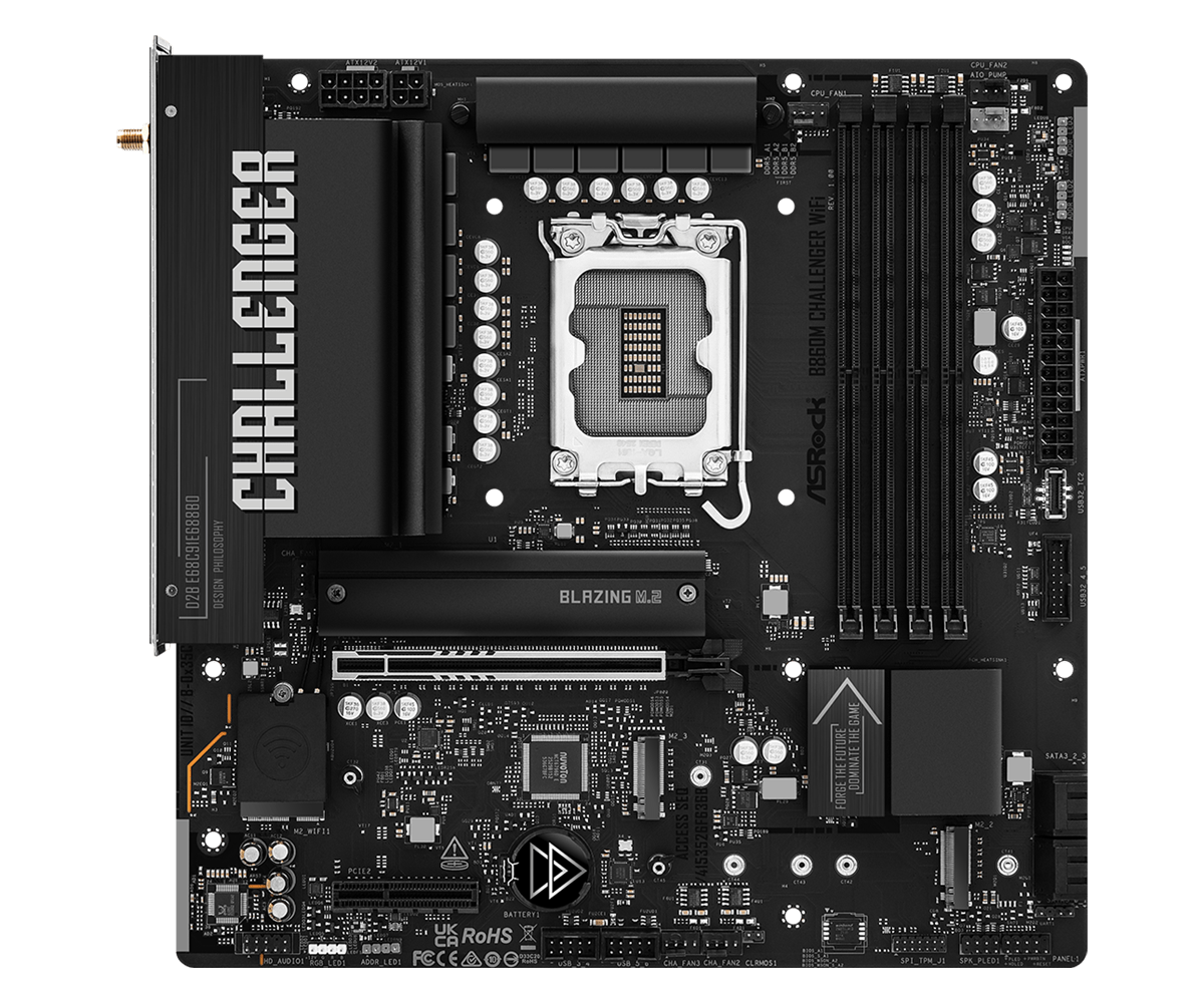 Asrock b860m challenger wifi matx matična plošča z ddr5 in pcie 5. 0 režami