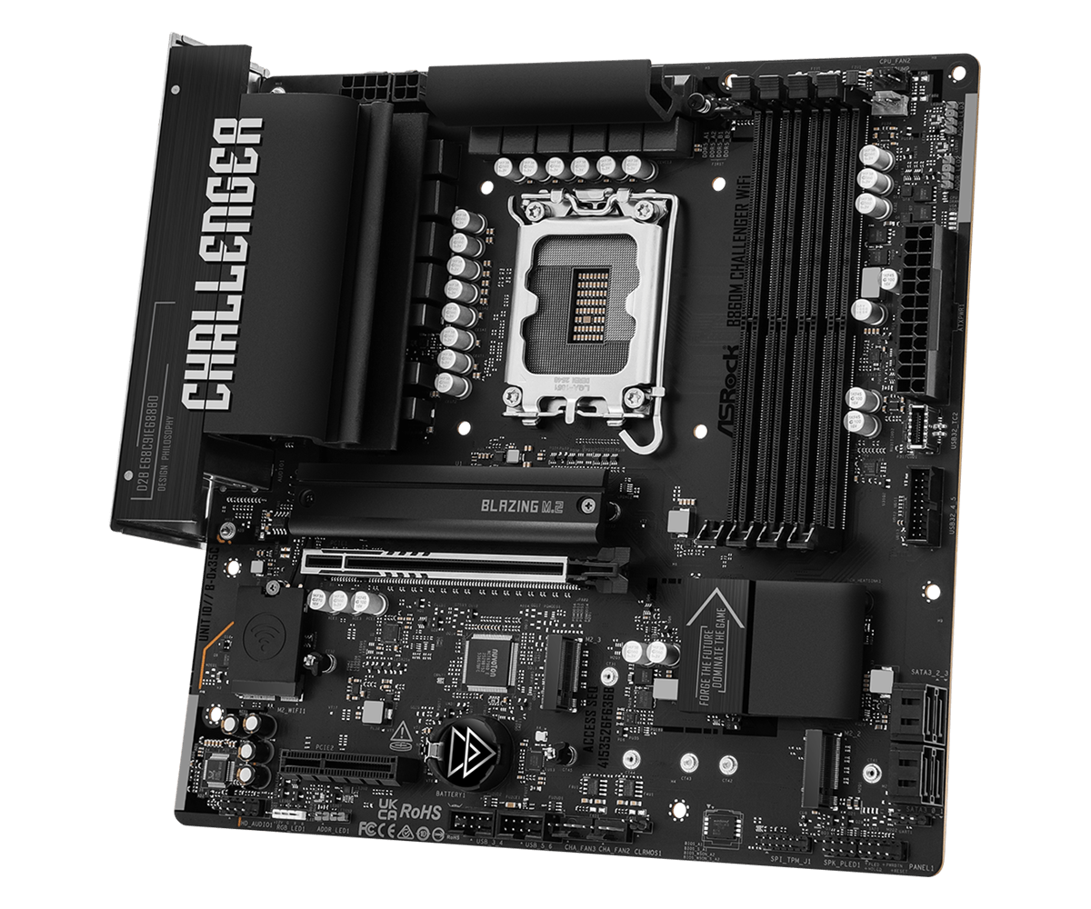 Asrock b860m challenger wifi wifi 7 antene usb type-c in 2. 5g lan povezljivost