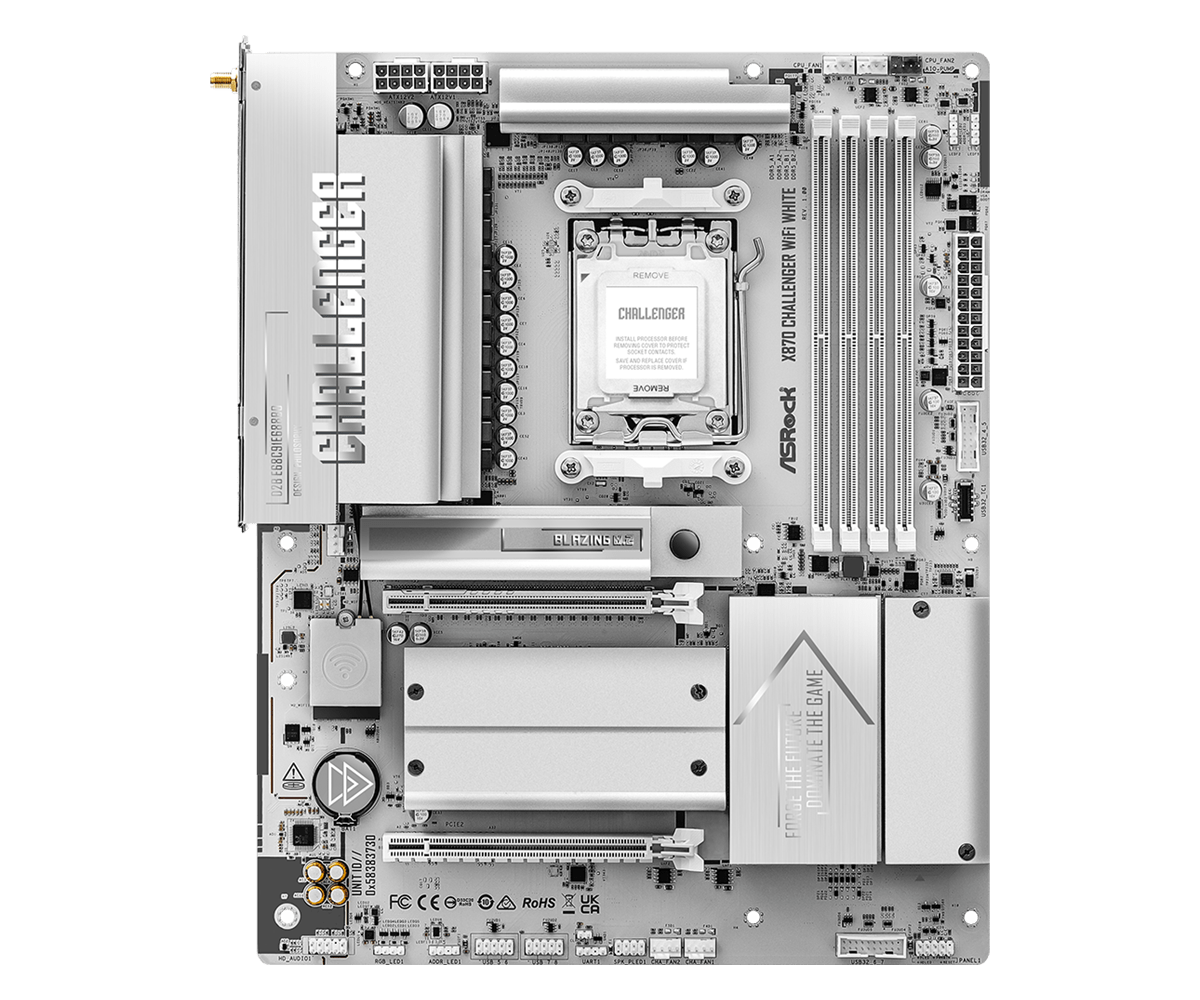 Asrock x870 challenger wifi white bela am5 matična plošča z embalažo in wifi antenama