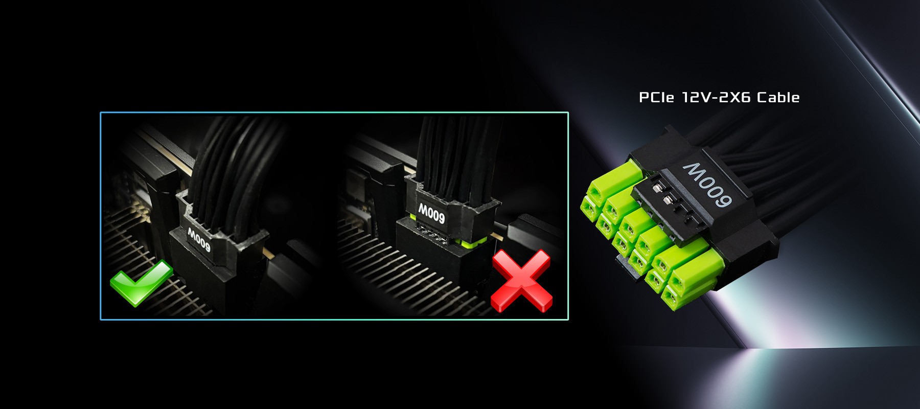 PSU Native PCIe 12V-2x6 Cable-Dual Color