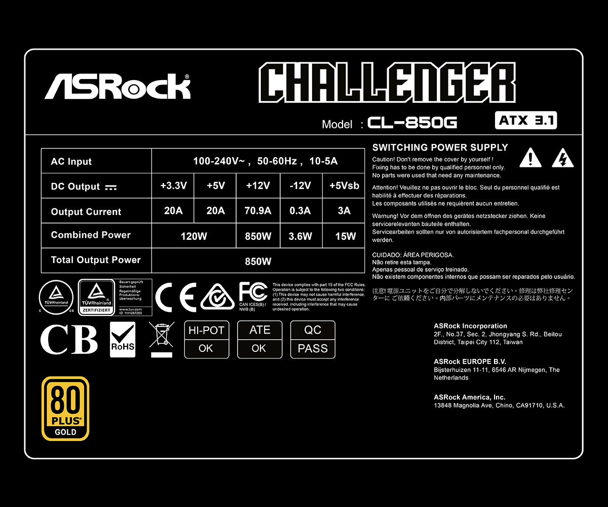 ASRock > CL-850G
