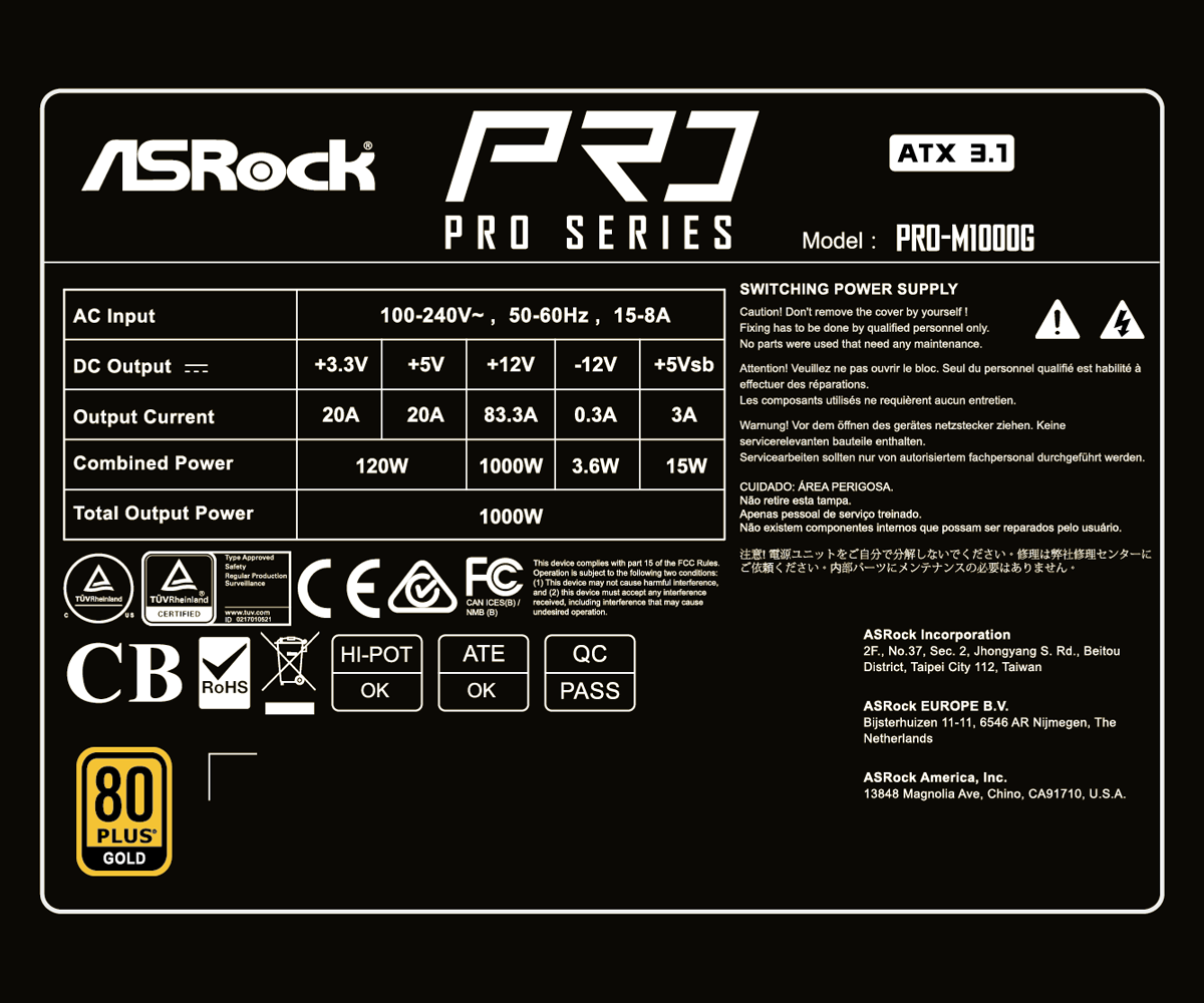 ASRock > PRO-M1000G