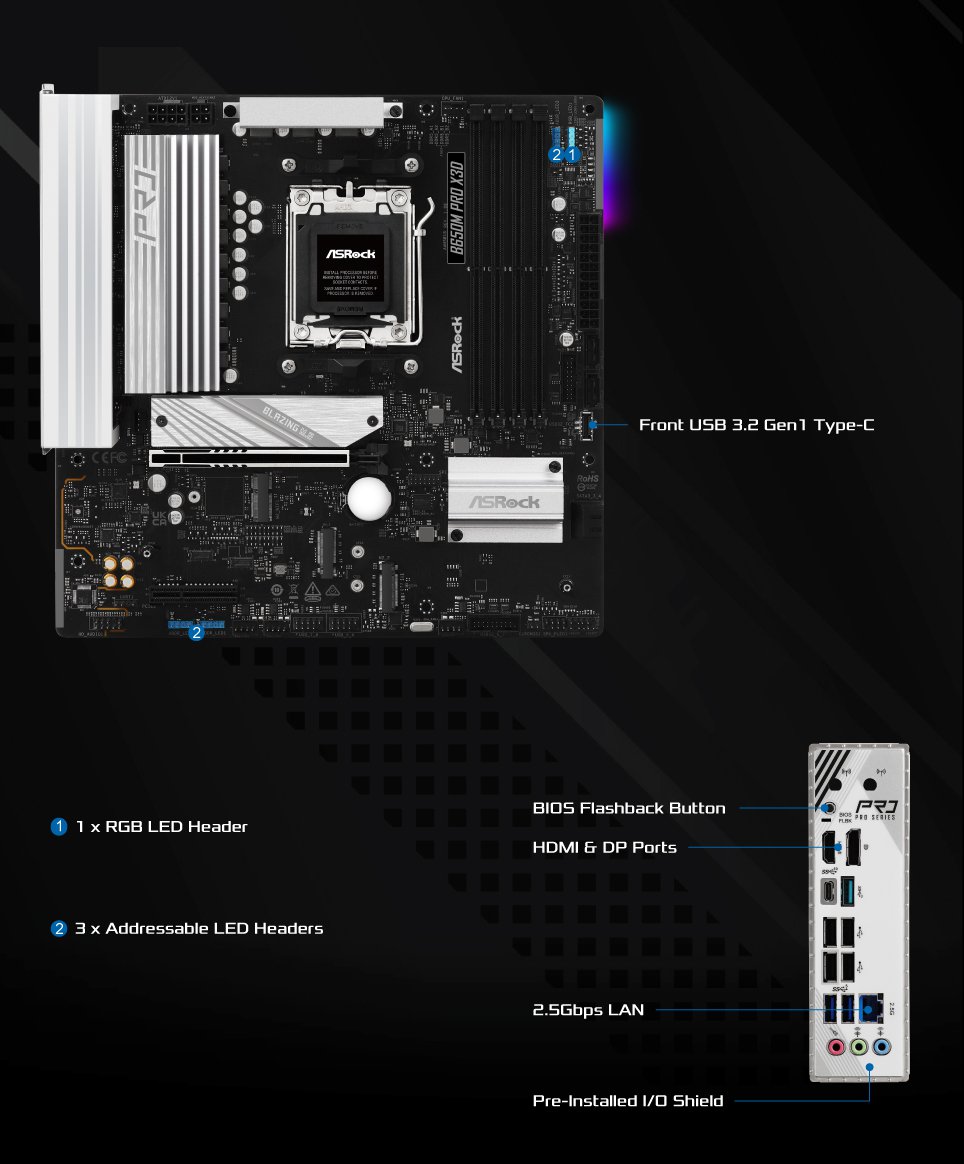 ASRock > B650M Pro X3D 