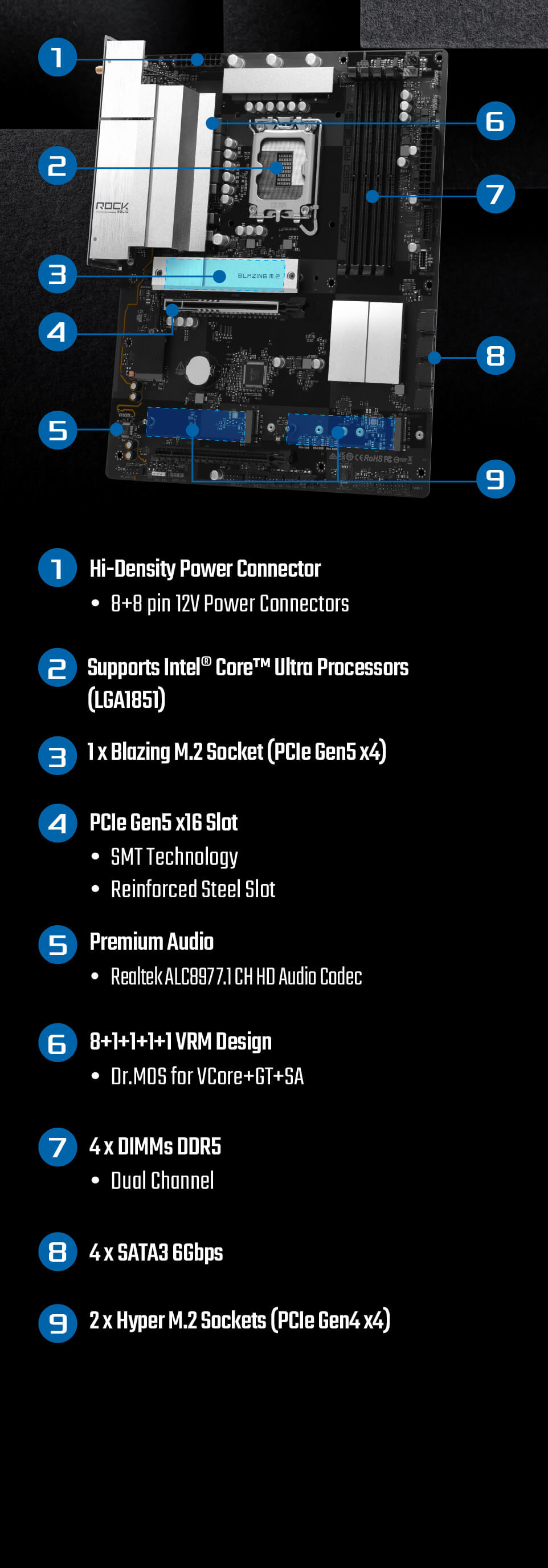 Rock Point Asrock ASRock > B860 Rock WiFi 7