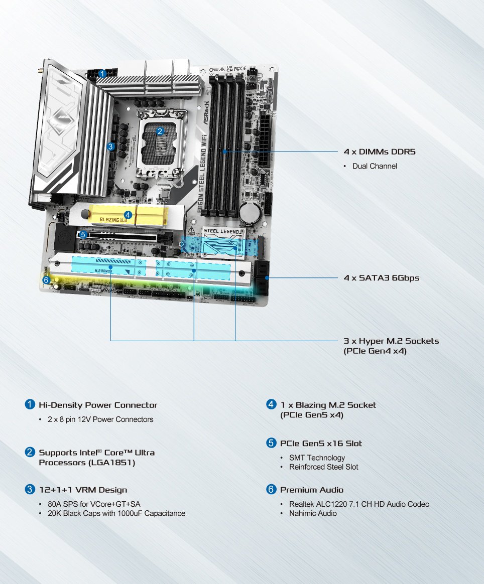 ASRock > B860M Steel Legend WiFi