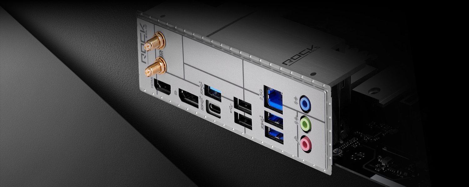 ASRock B860M Rock WiFi pre-installed I/O shield