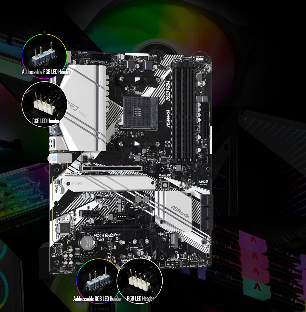 Future AMD Ryzen™ Processors Motherboard ASRock B550M PRO4 Supports 3rd Gen AMD AM4 Ryzen™