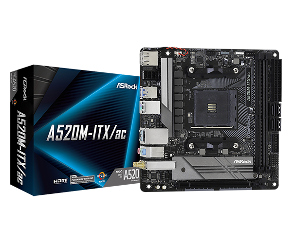 ASRock マザーボード AM4 Mini-ITX A520M-ITX/ac PCパーツ PC/タブレット 家電・スマホ・カメラ 唯一のサイト