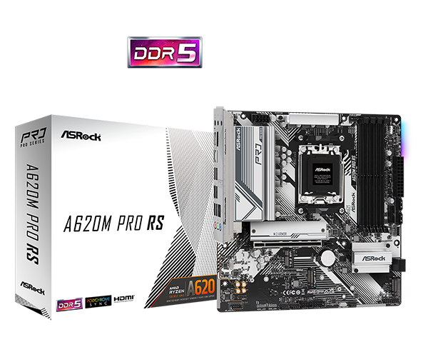 Asrock a620m pro rs originalna matična plošča in embalaža serije pro rs