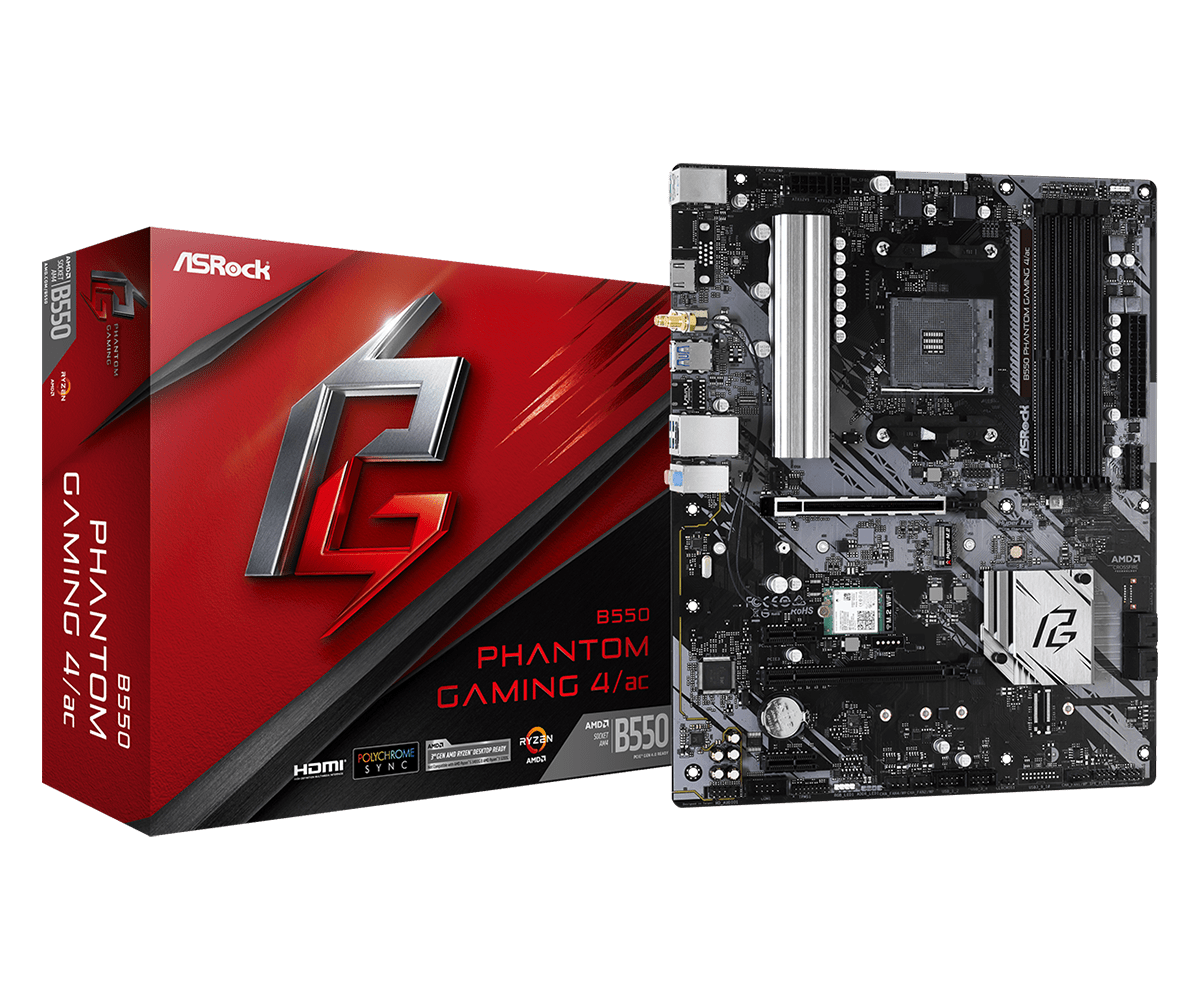 ASRock B550 Phantom Gaming 4/ac manufacturer reference photograph