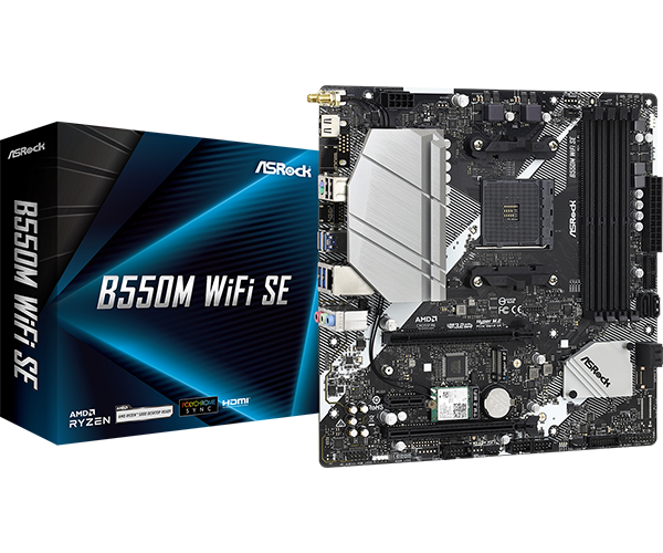 ASRock B550M Pro SE AM4 DDR4 SATA 6Gb/s 1 PCIe 4.0 x16 Micro ATX Motherboard