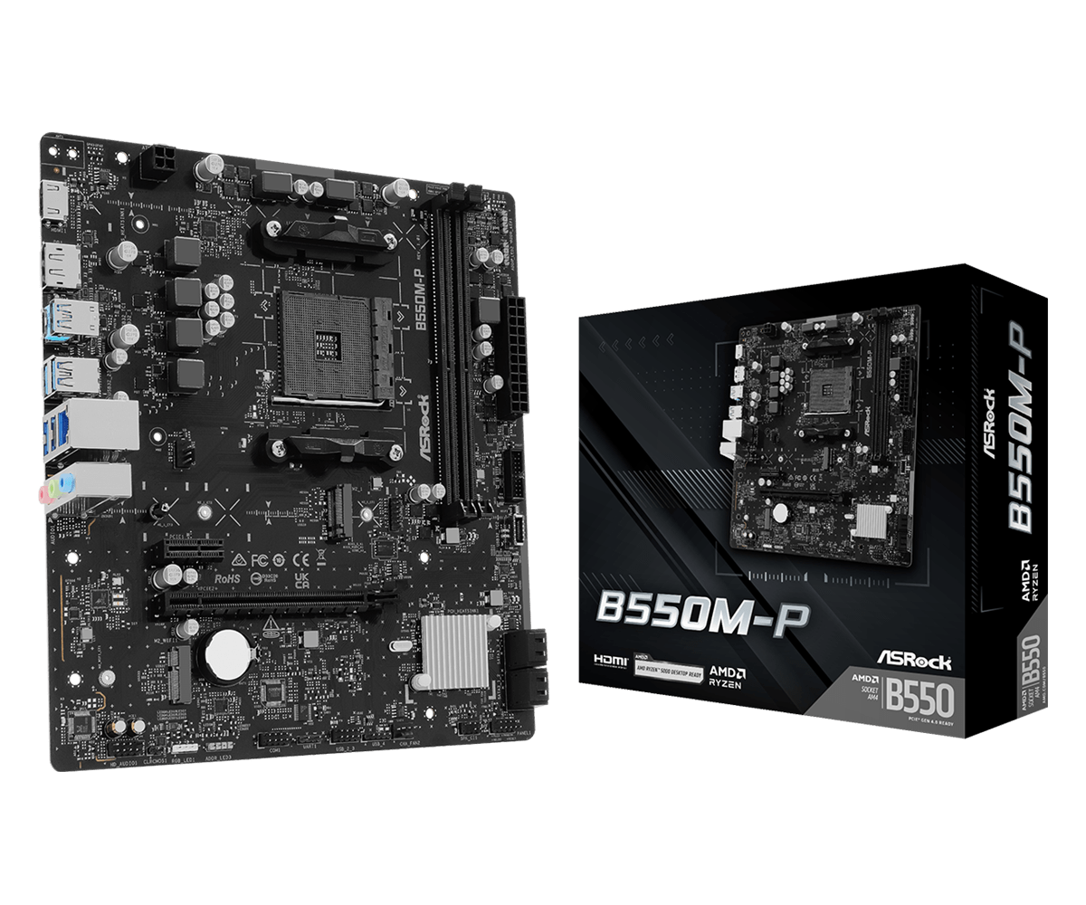 Asrock b550m-p am4 b550 matx matična plošča s škatlo