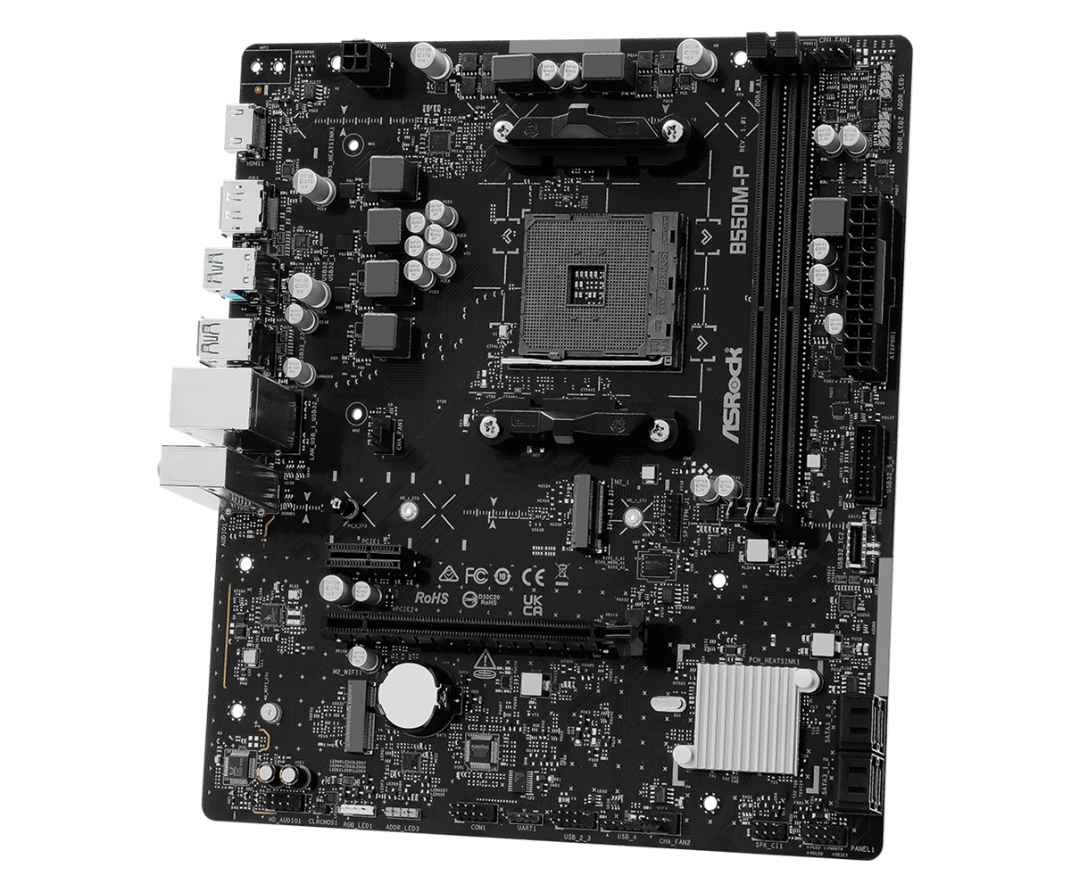 Asrock b550m-p zadnji priključki hdmi displayport usb-c in 2. 5g lan
