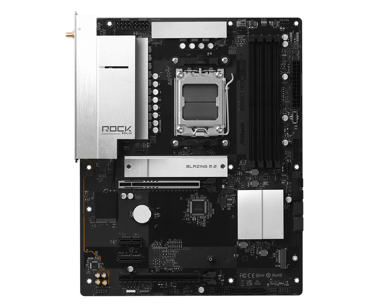 Asrock b650 rock wifi 7 zadnji priključki usb hdmi lan wi-fi