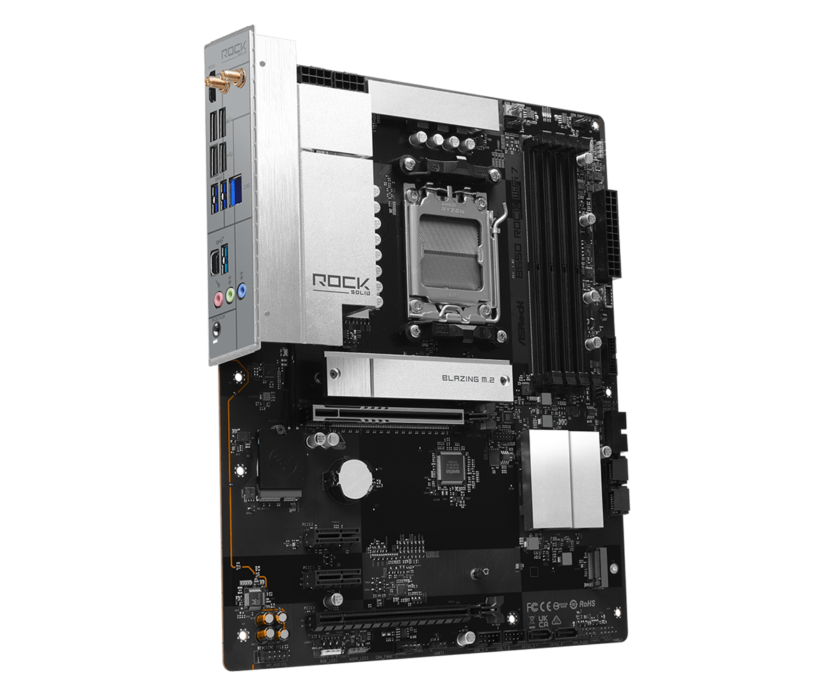 Asrock b650 rock wifi 7 pcie 5. 0 in m. 2 reže na matični plošči