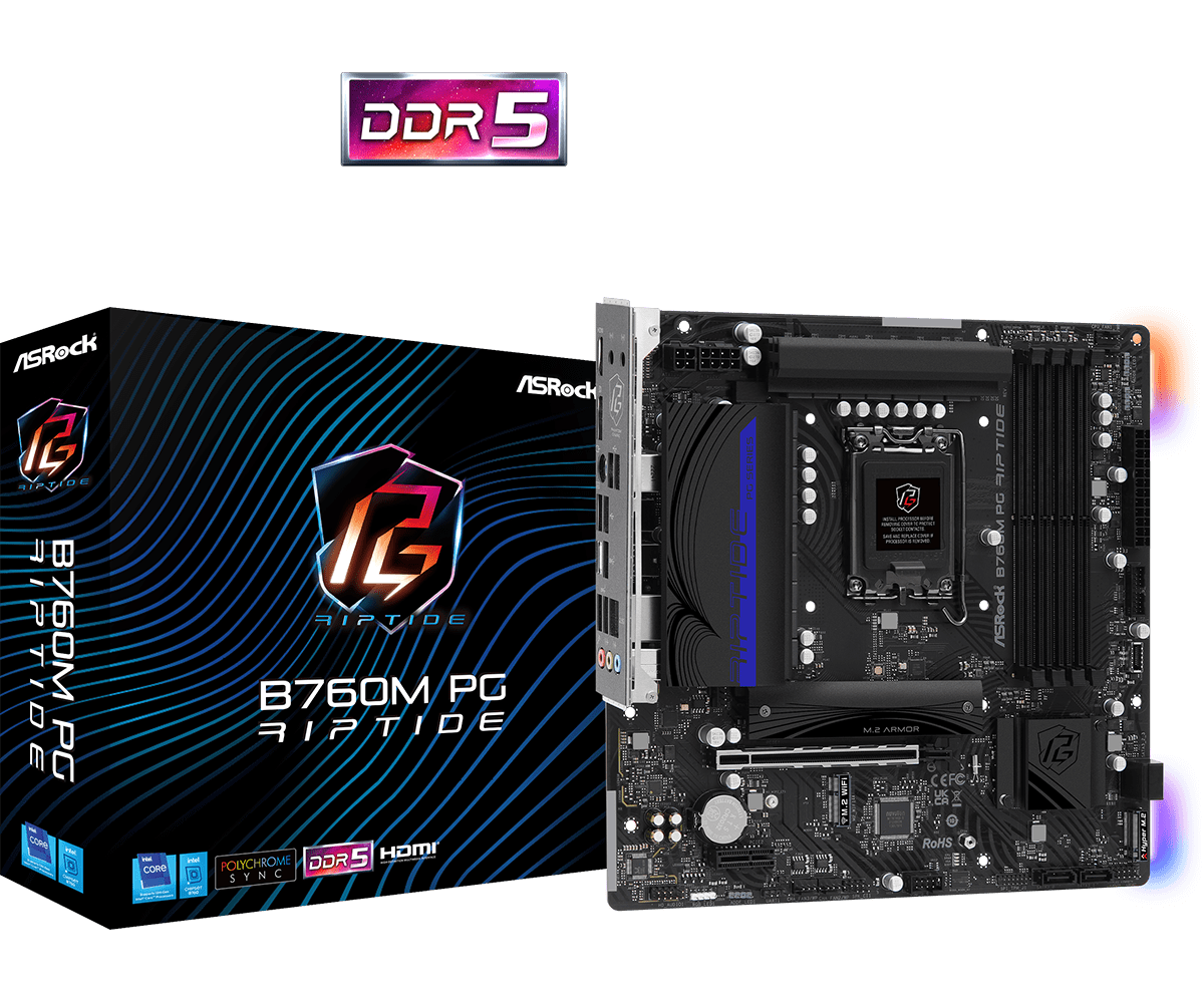 ASRock B760M PG Riptide manufacturer reference photograph