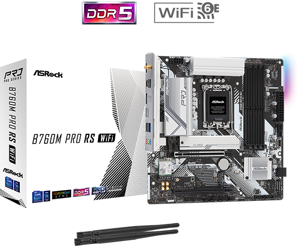 ASRock B760M Pro RS WiFi Micro-ATX motherboard