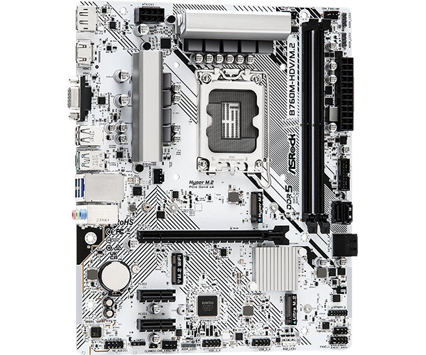 ASROCK B760M-HDV/M.2 WHITE DDR5