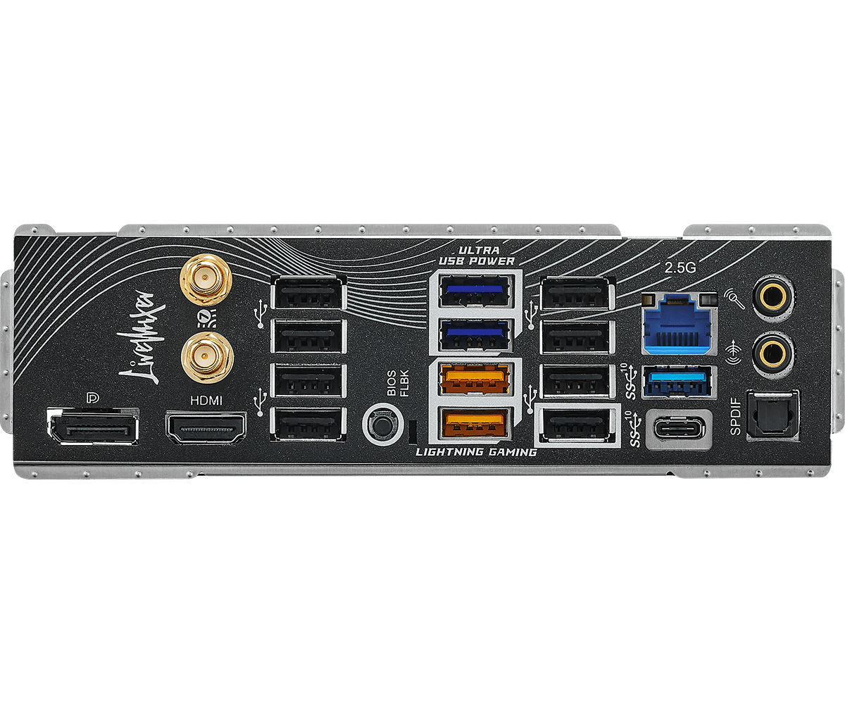 Asrock b850 livemixer wifi zadnji priključki hdmi displayport usb wifi 2. 5g lan in avdio