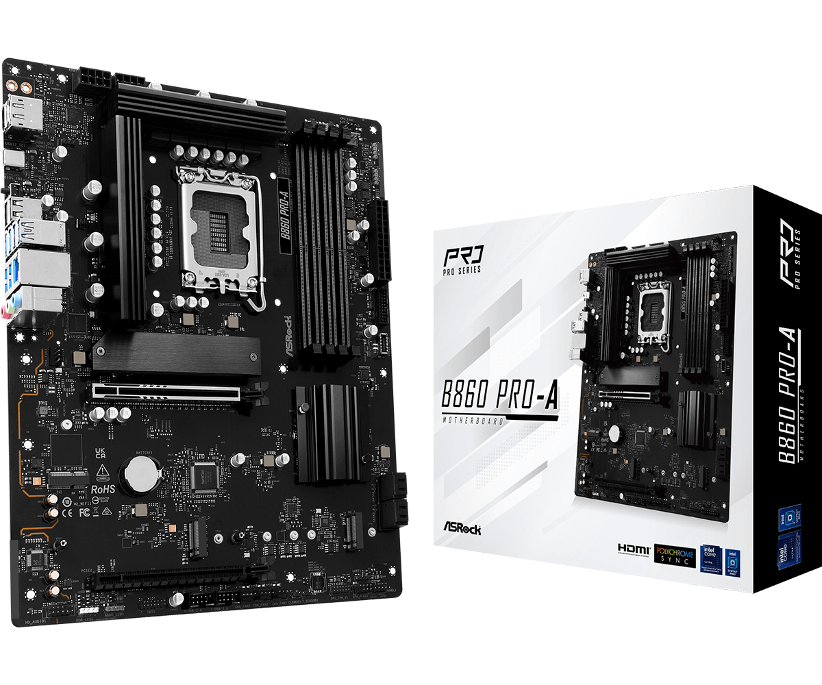 Asrock b860 pro-a | lga1851 | intel b860 | atx ddr5 | pcie 5. 0 in 2. 5g lan | matična plošča 1 Asrock b860 pro-a lga1851 atx ddr5 matična plošča z embalažo