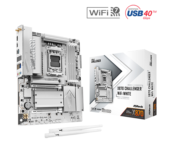 Motherboard ASRock (AM5) X870 Challenger WiFi White