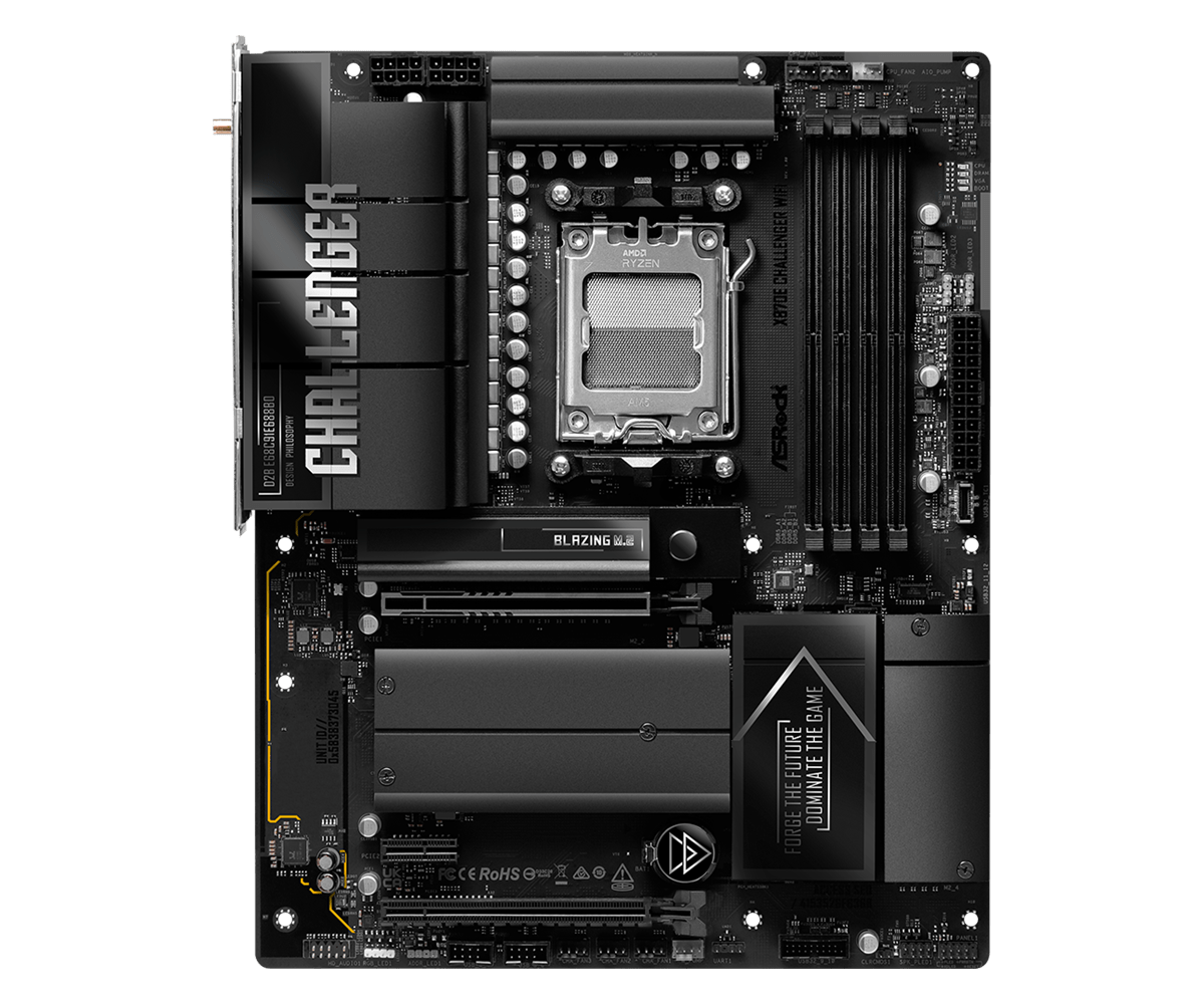 Asrock x870e challenger wifi atx matična plošča v črni izvedbi