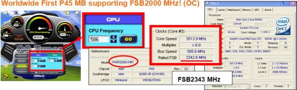 World's First P45 Support FSB2000MHz