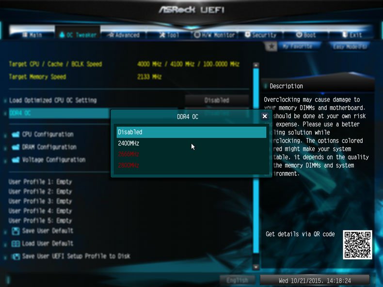DDR4 OC Screenshot