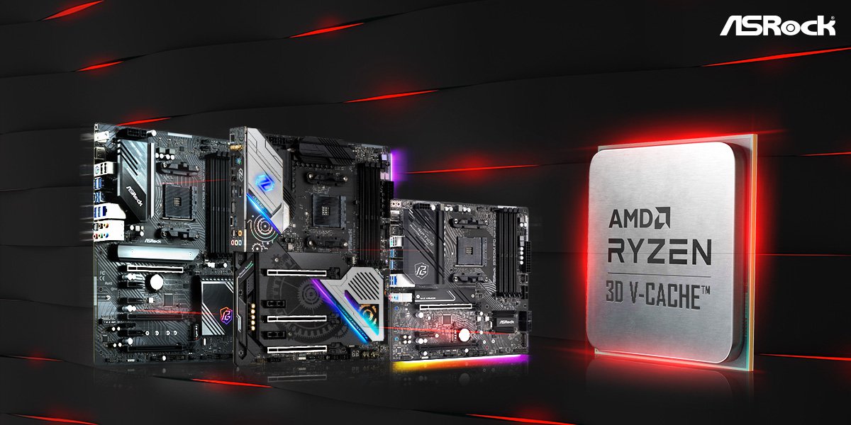 Juega con los nuevos AMD Ryzen™ 7 5800X3D y la serie de procesadores 5000/4000 en las placas base de ASRock.