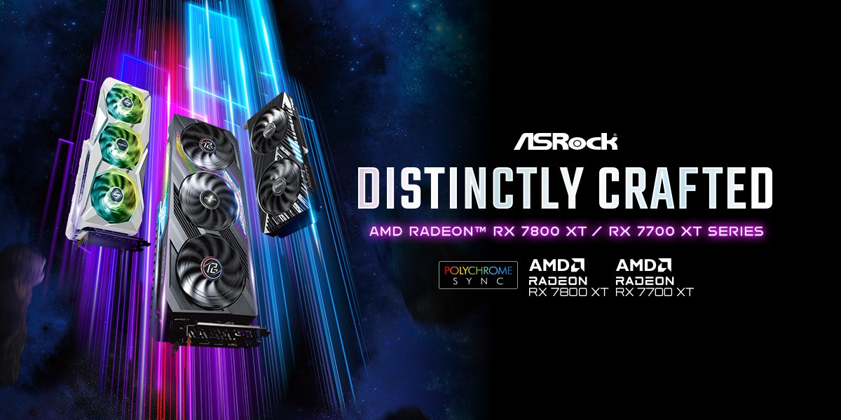 ASRock Unveils AMD Radeon™ RX 7800 XT and Radeon™ RX 7700 XT SGraphics Cards