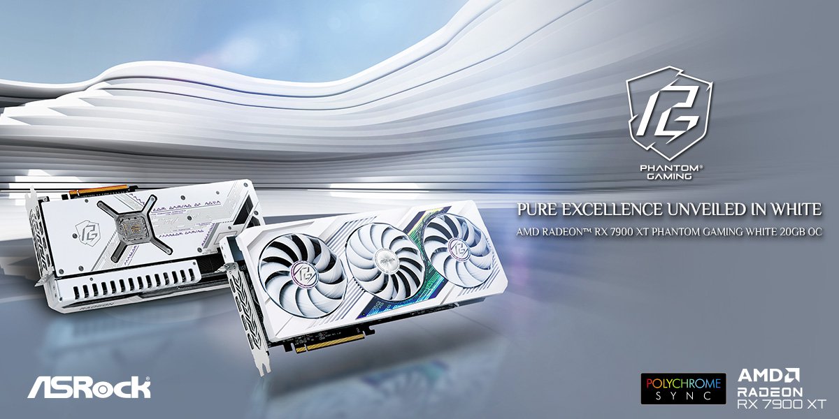 ASRock Launches ASRock Radeon™ RX 7900 XT Phantom Gaming White 20GB OC Graphics Card Pure Excellence Unveiled in White