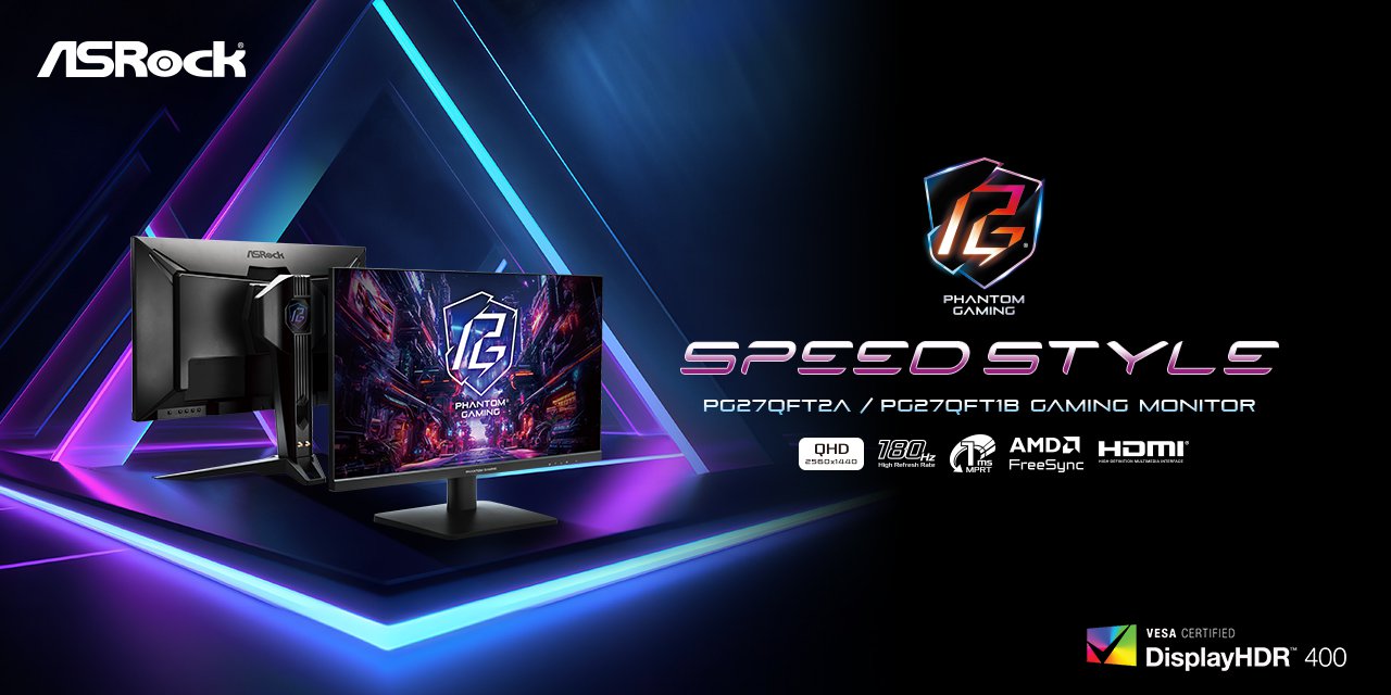 180Hz Awesomeness: ASRock Unveils New 180Hz Gaming Monitor Series - PG27QFT2A and PG27QFT1B