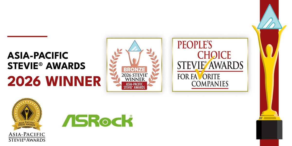 ASRock Honored with Dual 2026 Asia-Pacific Stevie<sup>®</sup> Awards for Excellence in Innovation and Favorite Company: Recognized for Innovative Governance and Global Brand Value