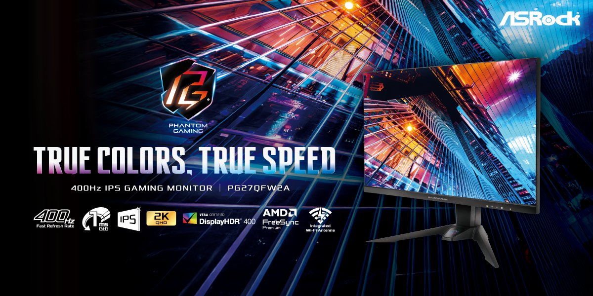 ASRock Introduces the Advanced PG27QFW2A Gaming Monitor, Combining 400Hz Performance with a 2K IPS Panel