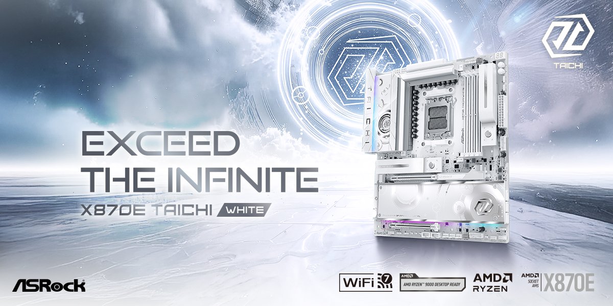 Exceed the Infinite with New ASRock X870E Taichi White Motherboard