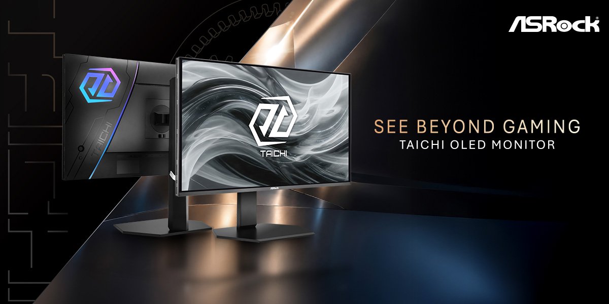 ASRock Introduces Its First Taichi Flagship Monitor Lineup.<br>TCO27USA, TCO27QXA, and TCO27QXB Combine Advanced OLED Technologies with All-Around Performance