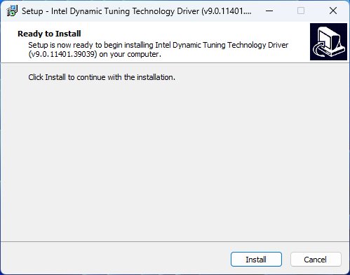 Install the Intel Dynamic Tuning Technology driver