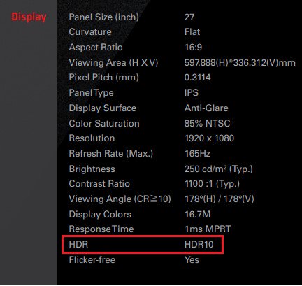How to enable HDR function under Windows?