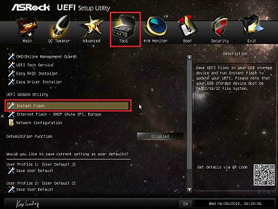 uppdatera asrock bios windows